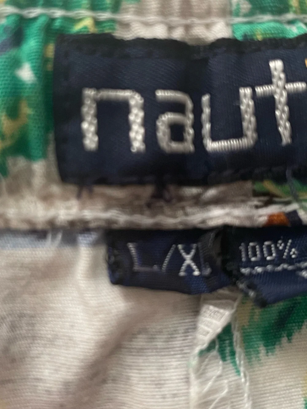 Mens Hawaiian Scenic Beach Surf Coastal Print Elastic Waist Shorts Nautica-L/XL